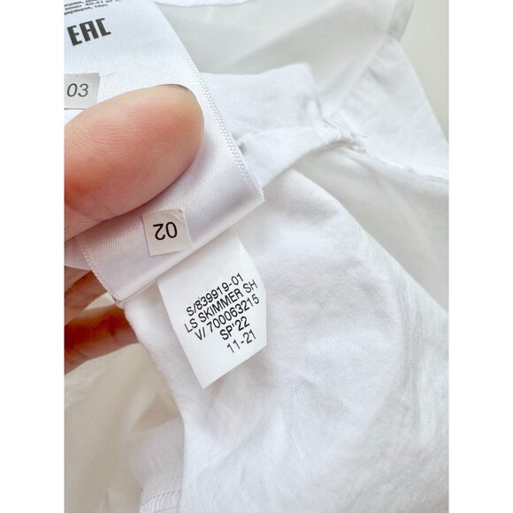 BANANA REPUBLIC White Cotton Poplin Cropped Button Down Skimmer Shirt, Size XS - Picture 13 of 14
